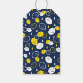 Navy Blue Lemon Art – Verfrissend Citrus Design Cadeaulabel (Voorkant)