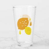 Navy Blue Lemon Art – Verfrissend Citrus Design Glas (Achterkant)