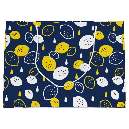 Navy Blue Lemon Art – Verfrissend Citrus Design Groot Cadeauzakje