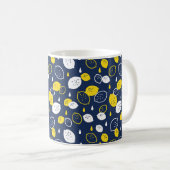 Navy Blue Lemon Art – Verfrissend Citrus Design Koffiemok (Voorkant rechts)