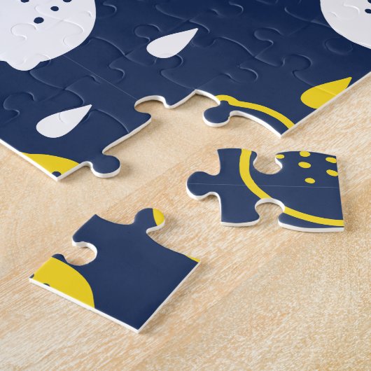 Navy Blue Lemon Art – Verfrissend Citrus Design Legpuzzel (Zijkant)