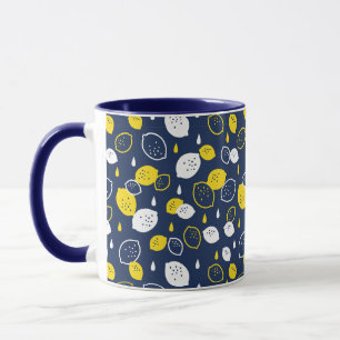 Navy Blue Lemon Art – Verfrissend Citrus Design Mok
