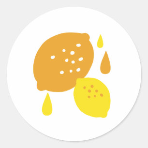 Navy Blue Lemon Art – Verfrissend Citrus Design Ronde Sticker
