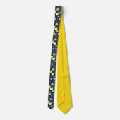 Navy Blue Lemon Art – Verfrissend Citrus Design Stropdas (Achterkant)