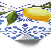 Navy Blue & Lemon bruiloft uitnodiging Poster (Hoek)