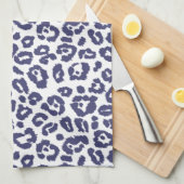 Navy Blue Leopard Pattern Theedoek (Quarter Fold)