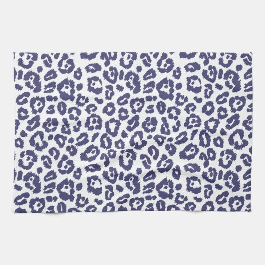 Navy Blue Leopard Pattern Theedoek (Horizontaal)