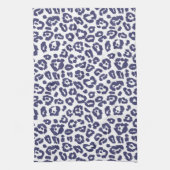 Navy Blue Leopard Pattern Theedoek (Verticaal)
