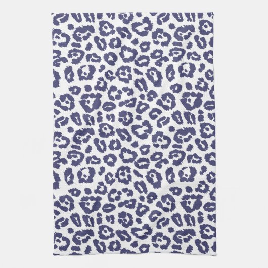 Navy Blue Leopard Pattern Theedoek (Verticaal)