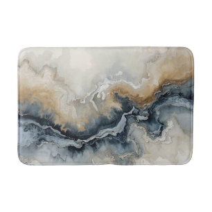 Navy Blue Lichtblauw Bruin Grijs Modern Abstract Badmat