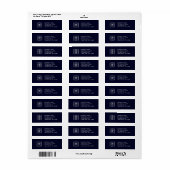 Navy Blue Logo | Aangepast bedrijfsadres Etiket (Full Sheet)