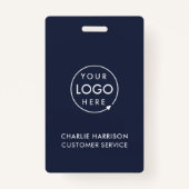 Navy Blue Logo ID | Moderne werknemers in het bedr Badge (Achterkant)