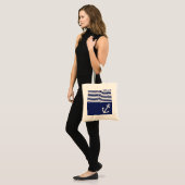 Navy Blue Love Anchor Nautical Tote Bag (Voorkant (model))