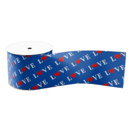 Navy Blue LOVE Heart Grosgrain Lint