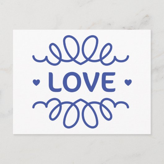 Navy Blue Love Hearts Blank Greeting Briefkaart (Voorkant)