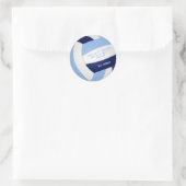 Navy Blue Lt Blue volleybal Kids verjaardagsfeestj Ronde Sticker (Tas)