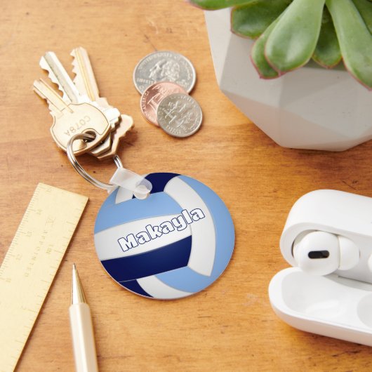 Navy Blue Lt Blue volleybal Kids verjaardagsfeestj Sleutelhanger (Bureau)