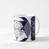 Navy Blue Mandala Coffee Mug (Devant droit)