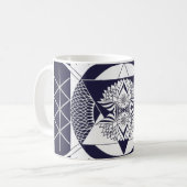 Navy Blue Mandala Coffee Mug (Devant gauche)
