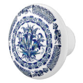 Navy Blue Mandala Design Keramische Knop (Rechts)