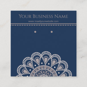 Navy Blue Mandala - Verzamelkaarten Vierkante Visitekaartje
