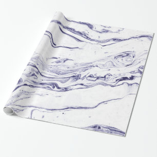 Navy Blue Marble Cadeaupapier