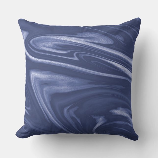 Navy Blue Marble Decorative Pillow Kussen (Voorkant)