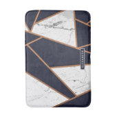 Navy Blue Marble Mosaic Badmat (Voorkant Verticaal)