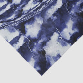 Navy Blue Marble Stone Calming Tissuepapier (Detail)