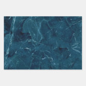 Navy Blue Marble Texture Inpakpapier Vel (Voorkant 2)