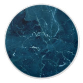 Navy Blue Marble Texture Keramische Knop (Voorkant)