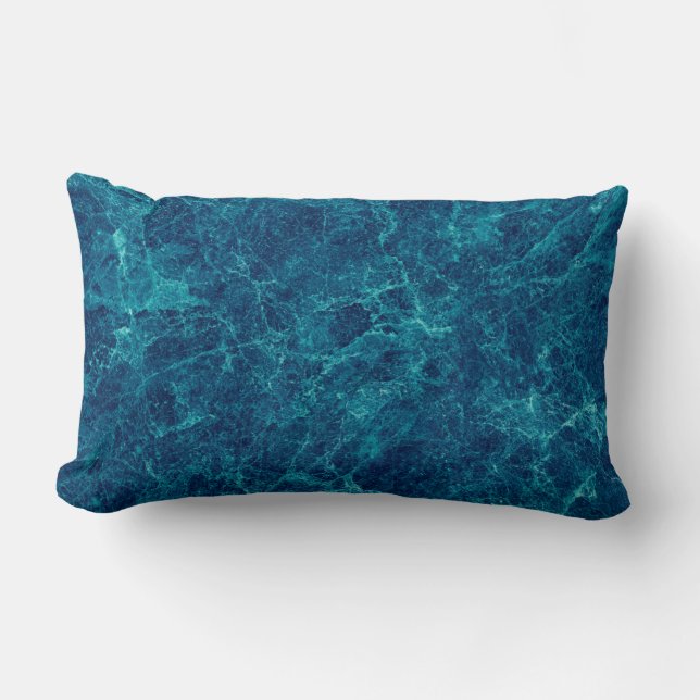 Navy Blue Marble Texture Kussen (Voorkant)