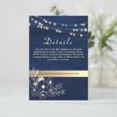 Navy Blue Mariage Détails Site Internet Carte de b (Debout devant)