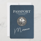 Navy Blue Marokko Passport Bewaar de datum Save The Date (Voorkant)