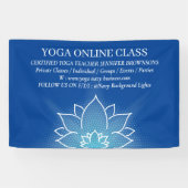 Navy Blue Meditatie Salon Yoga Lotus Spandoek (Horizontaal)