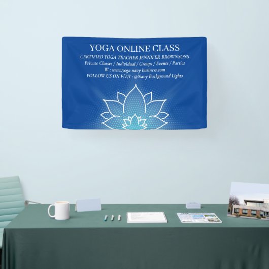 Navy Blue Meditatie Salon Yoga Lotus Spandoek (Beurs)