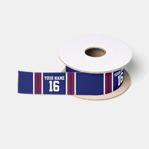 Navy Blue met Burgundy White Stripes Team Jersey Lint