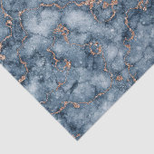 Navy Blue met Glitter Roos Gold Marble Design Tissuepapier (Detail)