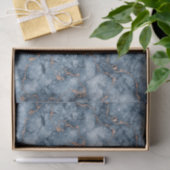 Navy Blue met Glitter Roos Gold Marble Design Tissuepapier (Geschenk)