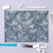 Navy Blue met Glitter Roos Gold Marble Design Tissuepapier (Craft)