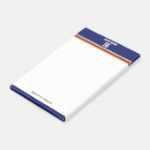 Navy Blue met Oranje White Stripes Team Jersey Post-it® Notes (Schuin)