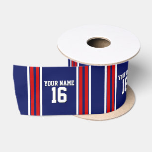 Navy Blue met Red White Stripes Team Jersey Lint