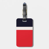 Navy Blue met rood Bagagelabel (Achterkant verticaal)