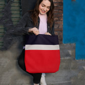 Navy Blue met rood Draagtas