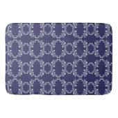 Navy Blue met White Geometric Pattern Bath Mat (Voorkant)