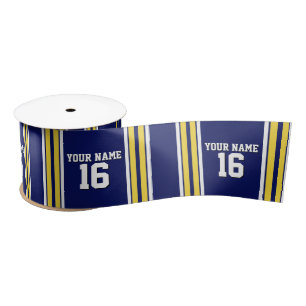 Navy Blue met Yellow White Stripes Team Jersey Lint