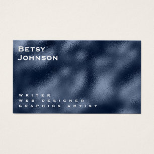 Navy Blue Metallic Folie Visitekaartje
