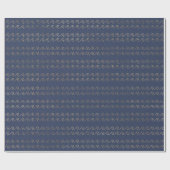 Navy Blue Metallic Gold Ocean Waves Cadeaupapier (Vlak)