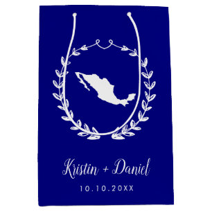 Navy Blue Mexico Map Wedding Welcome Swag Medium Cadeauzakje