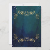 Navy Blue Mid Summer Night Dream Celestial Weddens Kaart (Achterkant)
